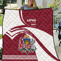 Latvia Quilt with National Coat of Arms and Traditional Folk Patterns