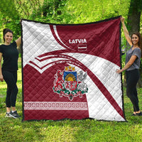 Latvia Quilt with National Coat of Arms and Traditional Folk Patterns