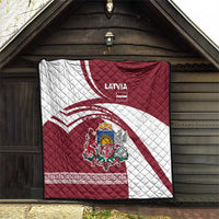 Latvia Quilt with National Coat of Arms and Traditional Folk Patterns