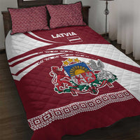 Latvia Quilt Bed Set with National Coat of Arms and Traditional Folk Patterns