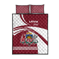 Latvia Quilt Bed Set with National Coat of Arms and Traditional Folk Patterns