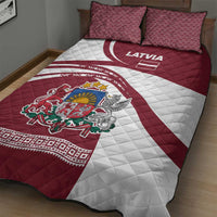 Latvia Quilt Bed Set with National Coat of Arms and Traditional Folk Patterns
