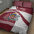 Latvia Quilt Bed Set with National Coat of Arms and Traditional Folk Patterns