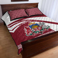 Latvia Quilt Bed Set with National Coat of Arms and Traditional Folk Patterns