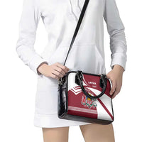 Latvia Shoulder Handbag with National Coat of Arms and Traditional Folk Patterns