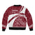 Latvia Sleeve Zip Bomber Jacket with National Coat of Arms and Traditional Folk Patterns