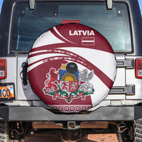 Latvia Spare Tire Cover with National Coat of Arms and Traditional Folk Patterns