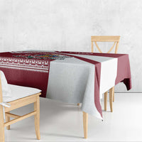 Latvia Tablecloth with National Coat of Arms and Traditional Folk Patterns