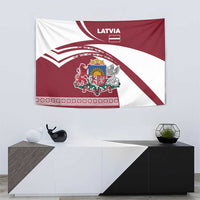 Latvia Tapestry with National Coat of Arms and Traditional Folk Patterns
