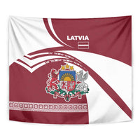 Latvia Tapestry with National Coat of Arms and Traditional Folk Patterns