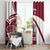Latvia Window Curtain with National Coat of Arms and Traditional Folk Patterns