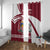 Latvia Window Curtain with National Coat of Arms and Traditional Folk Patterns