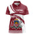 Latvia Women Polo Shirt with National Coat of Arms and Traditional Folk Patterns