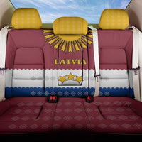 Latvia Back Car Seat Cover with Three Stars Design and Traditional Pattern Details