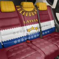 Latvia Back Car Seat Cover with Three Stars Design and Traditional Pattern Details