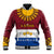 Latvia Baseball Jacket with Three Stars Design and Traditional Pattern Details