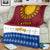 Latvia Blanket with Three Stars Design and Traditional Pattern Details