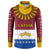 Latvia Button Sweatshirt with Three Stars Design and Traditional Pattern Details