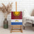 Latvia Canvas Wall Art with Three Stars Design and Traditional Pattern Details