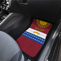 Latvia Car Mats with Three Stars Design and Traditional Pattern Details