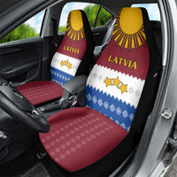 Latvia Car Seat Cover with Three Stars Design and Traditional Pattern Details