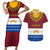 Latvia Couples Matching Short Sleeve Bodycon Dress and Hawaiian Shirt with Three Stars Design and Traditional Pattern Details