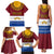 Latvia Family Matching Tank Maxi Dress and Hawaiian Shirt with Three Stars Design and Traditional Pattern Details