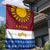 Latvia Garden Flag with Three Stars Design and Traditional Pattern Details