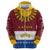Latvia Hoodie with Three Stars Design and Traditional Pattern Details