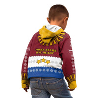 Latvia Kid Hoodie with Three Stars Design and Traditional Pattern Details