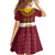 Latvia Kid Short Sleeve Dress with Three Stars Design and Traditional Pattern Details