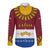 Latvia Long Sleeve Button Shirt with Three Stars Design and Traditional Pattern Details