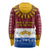 Latvia Long Sleeve Shirt with Three Stars Design and Traditional Pattern Details