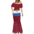 Latvia Mermaid Dress with Three Stars Design and Traditional Pattern Details