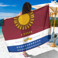 Latvia Sarong with Three Stars Design and Traditional Pattern Details