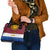 Latvia Shoulder Handbag with Three Stars Design and Traditional Pattern Details
