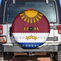 Latvia Spare Tire Cover with Three Stars Design and Traditional Pattern Details