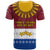 Latvia T Shirt with Three Stars Design and Traditional Pattern Details