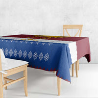 Latvia Tablecloth with Three Stars Design and Traditional Pattern Details