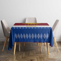 Latvia Tablecloth with Three Stars Design and Traditional Pattern Details