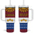 Latvia Tumbler With Handle with Three Stars Design and Traditional Pattern Details