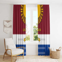 Latvia Window Curtain with Three Stars Design and Traditional Pattern Details