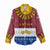Latvia Women Casual Shirt with Three Stars Design and Traditional Pattern Details