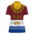 Latvia Women Polo Shirt with Three Stars Design and Traditional Pattern Details