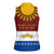Latvia Women Sleeveless Polo Shirt with Three Stars Design and Traditional Pattern Details