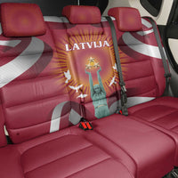 Latvia Back Car Seat Cover with Freedom Monument and Doves Graphic – 18 November 1918 Design