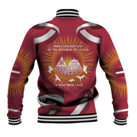 Latvia Baseball Jacket with Freedom Monument and Doves Graphic – 18 November 1918 Design