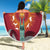Latvia Beach Blanket with Freedom Monument and Doves Graphic – 18 November 1918 Design