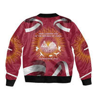 Latvia Bomber Jacket with Freedom Monument and Doves Graphic – 18 November 1918 Design