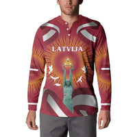 Latvia Button Sweatshirt with Freedom Monument and Doves Graphic – 18 November 1918 Design